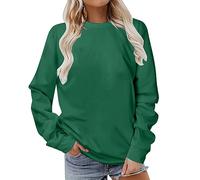 Women's Sweatshirts Crew Neck Long Sleeve Tunic Tops Casual Plain Lightweight Classic-Fit Ladies Jumpers Plus Size Swearshirt without Hood Pullover Top