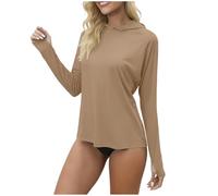 Women's Sweatshirts Long Sleeve Sun Shirts Running Jackets UPF 50+ UV Protection Hoodies SPF Rash Guard Top with Thumb Holes Lightweight Quick Dry Hiking Casual Summer Beach Plain Pullover Shirt