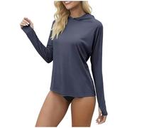 Women's Sweatshirts Long Sleeve Sun Shirts Running Jackets UPF 50+ UV Protection Hoodies SPF Rash Guard Top with Thumb Holes Lightweight Quick Dry Hiking Casual Summer Beach Plain Pullover Shirt Navy