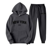Women's Sweatshirts Set of Hoodie and Jogging Bottoms with Letter Print for Couples, Unisex, York Theme, Casual Wear, Comfortable and Stylish Tracksuit with Hood, Blood Angel Pullover, darkgray, XL
