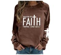 Women'S Sweatshirts Uk,Letter Print Crewneck Pullover Sweatshirt Long Sleeve Casual Streetwear Soft Comfortable Loose Fit Basic