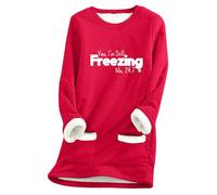 Womens Sweatshirts Uk,Women'S Long Sleeved Round Neck Fleece Pocket Yes I M Still Old Printed Pullover Sweatshirt Thick Warm Shirt Winter Top（2）