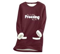 Womens Sweatshirts Uk,Women'S Long Sleeved Round Neck Fleece Pocket Yes I M Still Old Printed Pullover Sweatshirt Thick Warm Shirt Winter Top（2）