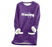 Womens Sweatshirts Uk,Women'S Long Sleeved Round Neck Fleece Pocket Yes I M Still Old Printed Pullover Sweatshirt Thick Warm Shirt Winter Top（2）