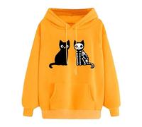 Womens Sweatshirts Uk,Women'S Oversized Pullover With Hood Loose Long Sleeved Sweatshirt With Pockets Cat Print Hoodie Sweatshirt