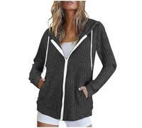 Women's Sweatshirts Womens Tops Ladies Lightweight Zip Up Fashion Hoodies Outdoor Sweatshirt Womens Loose Hoodies Sweatshirt Ladies Long Sleeve Zipper Hoodies Outdoor Sweatshirts Casual Tops S-XXL