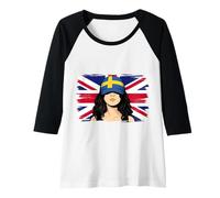 Womens Sweden Britain Flags Women Roots British Swedish Heritage Raglan Baseball Tee