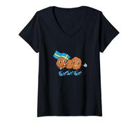 Womens Sweden Flag Swedish Meatballs Nordic Cross Sverige Swede V-Neck T-Shirt
