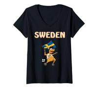 Women's Sweden Horse/Sweden Fans V-Neck T-Shirt