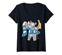Womens Swedish Rhino V-Neck T-Shirt