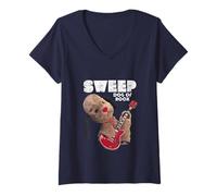 Womens Sweep Dog Of Rock Sooty V-Neck T-Shirt