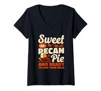 Womens Sweet As Pecan Pie and Ready to Hug Your Neck V-Neck T-Shirt
