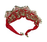 Womens Sweet Bellydance Hip Scarf with Gold Skirts Wrap Noisy,Women Belly Dance Hip Scarf Ladies Belly Dance Skirt for Belly Dance Yoga Class Women (Red)
