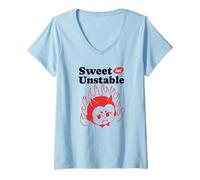 Womens Sweet But Unstable (Little Devil Graphic) V-Neck T-Shirt