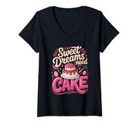 Women's Sweet Dreams are Made of Cake Baking Baker V-Neck T-Shirt