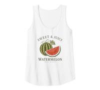 Womens Sweet & Juicy Watermelon Vintage Distressed Melon Tank Top