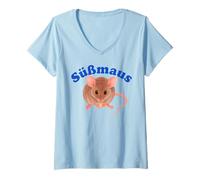 Womens Sweet Mouse X Sweet Mouse Cute Mouse V-Neck T-Shirt