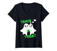 Womens Sweet or Sour - Two Ghosts That Love Each Other V-Neck T-Shirt