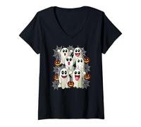 Womens Sweet Spirit Halloween Creepy Ghost & Ghosts Outfit V-Neck T-Shirt