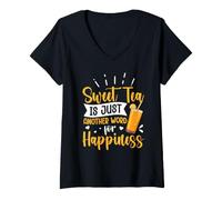 Women's Sweet Tea is Just Another Word for Happiness V-Neck T-Shirt