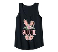 Womens Sweetie Cute Leopard Bunny Ears Floral Easter Tank Top
