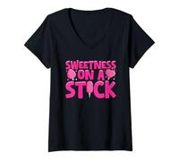 Women's Sweetness On A Stick Cotton Candy V-Neck T-Shirt