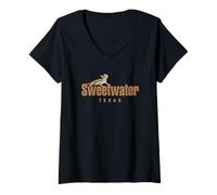 Women's Sweetwater Texas Horned Toad Design V-Neck T-Shirt