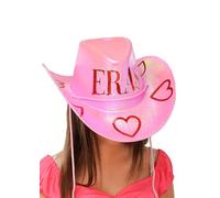 Womens Swiftie Style ERAS Pink Iridescent Cowboy Hat