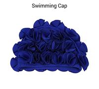 Womens Swim Floral Swim for Womens, Vintage Style, Swimming/Bathing, Pretty Retro Swim Cap(Royal)