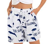 Women's Swim Shorts 3D Graphic Ugly Boardshorts Women's Casual Shorts Summer Comfy Beach Shorts Elastic Drawstring Shorts Summer Cotton Elastic Waist Casual Shorts UK with Pockets