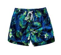 Womens Swim Shorts 3D Printed Board Shorts Swimming Surf Beach Short with Pockets Drawstring Bikini Bottoms Lightweight Breathable Quick Dry Swim Trunks for Workout Gym Sport Casual Short Pants Blue