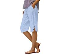 Womens Swim Shorts Summer Knee Length Beach Bermuda Shorts Ladies Loose Casual Drawstring Capri Pants Comfy Lounge Cropped Trousers with Pockets My Orders UK