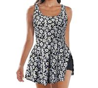 Women's Swimming Costumes UK One Piece Swimsuits for Women Modest Tummy Control Swimdress Vintage Bathing Suits Skirt Swimwear