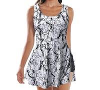 Women's Swimming Costumes UK One Piece Swimsuits for Women Modest Tummy Control Swimdress Vintage Bathing Suits Skirt Swimwear