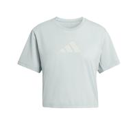 Adidas Train Essentials Big Logo Performance Training Short Sleeve T-shirt Blue M Women
