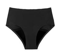 Women's Swimsuit Bottoms- Black High Waist Menstrual Panties for Retro Style Basic Full Coverage Mid Waist Swimsuit Bottom