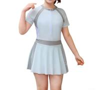 Women's Swimsuit, Conservative Two Piece Slimming Plus Size High-End Student Swimming Costume for Hot Springs and Pool(26071 Light Green)