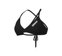 Arena Womens TEAM SWIM TOP TIE BACK SOLID, Black-white, 26 EU