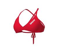 Arena Womens Team Swim Top Tie Back Solid Two Pieces, Red-White, 26 EU