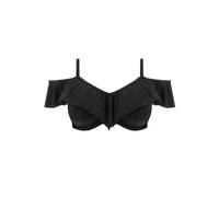Elomi Swim Plain Sailing Underwired Ruffle Bikini Top (40GG, Black)