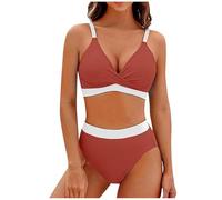 Womens Swimwear 2 Piece Set Tummy Control Bikini Bottoms Top Sexy Beachwear Plus Size Swimsuits Swimming Costume Ladies Comfortable Swimwear Summer UK Tops Bottom 2025 Watermelon Red