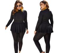 Womens Swimwear Plus Size 4XL-5XL Sleeve Surfing Diving Suits Back Zip Wet Suit Full Body Adult Swimwear for Snorkeling Scuba Swimming,Black,4XL