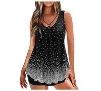 Womens Swimwear Tankini Set Two Piece Printed Bathing Suits Swim Tank Top with Boy Shorts Swimwear Beachwear Bikini 2 Piece Ladies Swimming Costume Retro Vintage Swimsuit Plus Size Bathing Suit S-5XL