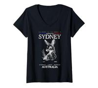 Women's Sydney Australia Kangaroo Vintage V-Neck T-Shirt