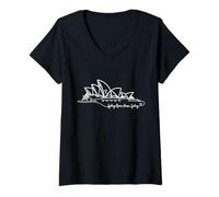 Womens Sydney Opera House, Sydney, Australia Signature Heart Art V-Neck T-Shirt