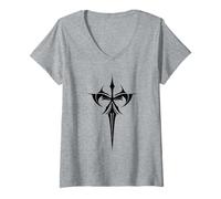 Womens Symbolic Fusion of Life and Death: The Vampire Ankh logo V-Neck T-Shirt
