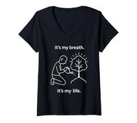 Womens Symbolic Heartfelt Relationship Between Humans and Trees V-Neck T-Shirt