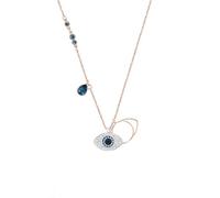 Women's Symbolist Evil Eye Pendant Necklace, Blue Crystal Evil Eye Protection Necklace, Ideal Jewelry for Date Nights