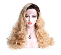 Women's Synthetic Lace Front Wig Long Body Wave Black/Gold With Baby Hair Cosplay Wig Natural Wigs Party Wig Costume Wig