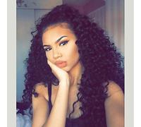 Women's Synthetic Lace Front Wig Long Kinky Curly Dark Black With Baby Hair Cosplay Wig Natural Wigs Party Wig Costume Wig